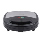 HOMESMART - tragbarer Sandwichmaker mit 3 austauschbaren Einsätzen, Größe 24x23x9 cm, Schwarz