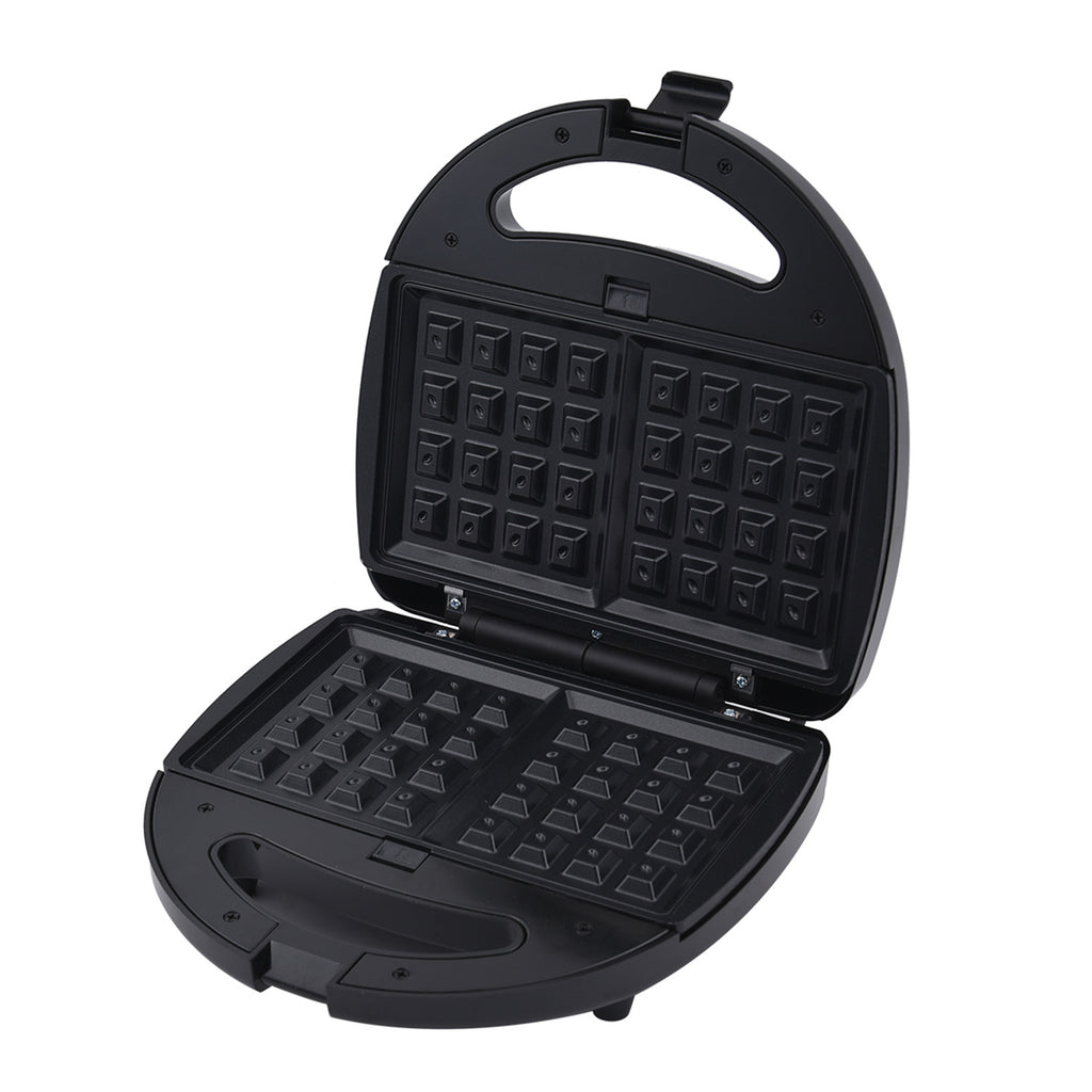 HOMESMART - tragbarer Sandwichmaker mit 3 austauschbaren Einsätzen, Größe 24x23x9 cm, Schwarz
