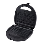 HOMESMART - tragbarer Sandwichmaker mit 3 austauschbaren Einsätzen, Größe 24x23x9 cm, Schwarz
