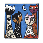 Kissenbezug mit Picasso-inspirierter Stickerei, 100% Baumwolle, 43x43cm, Gesichter