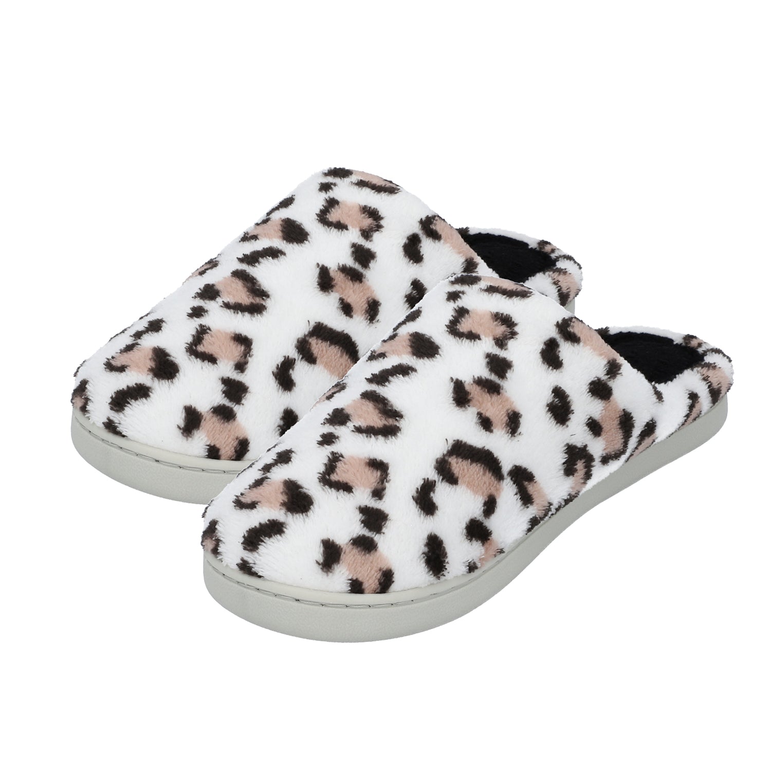 Superweiche Memory Foam Hausschuhe, Leopardenmuster, Größe 38, Weiß und Schwarz