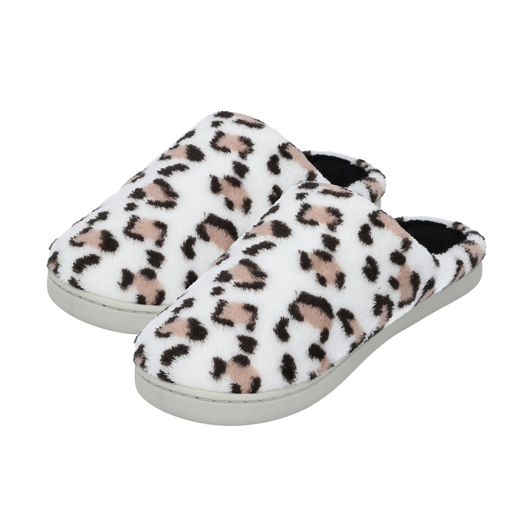 Superweiche Memory Foam Hausschuhe, Leopardenmuster, Größe 38, Weiß und Schwarz