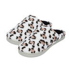 Superweiche Memory Foam Hausschuhe, Leopardenmuster, Größe 38, Weiß und Schwarz