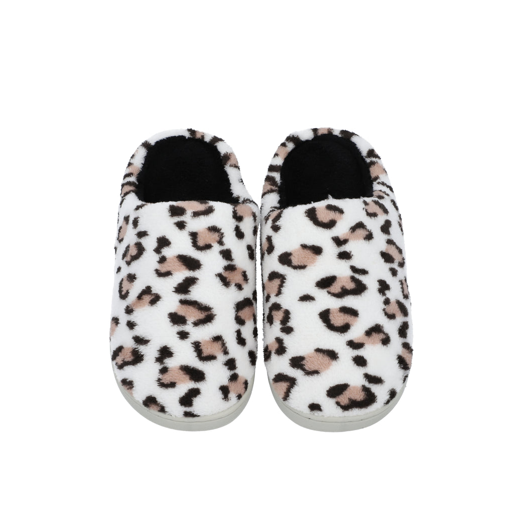 Superweiche Memory Foam Hausschuhe, Leopardenmuster, Größe 38, Weiß und Schwarz