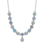 AA Natürlicher, äthiopischer Welo Opal Halskette, ca. 45 cm, 925 Silber platiniert, ca. 1.55 ct