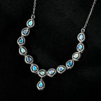 AA Natürlicher, äthiopischer Welo Opal Halskette, ca. 45 cm, 925 Silber platiniert, ca. 1.55 ct