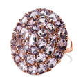 Rose De France Amethyst Ring, Edelstahl rosévergoldet, (Größe 16.00) ca. 9.96 ct
