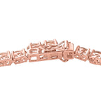 AA Morganit Armband, ca. 18 cm, 925 Silber Roségold Vermeil, ca. 8.06 ct