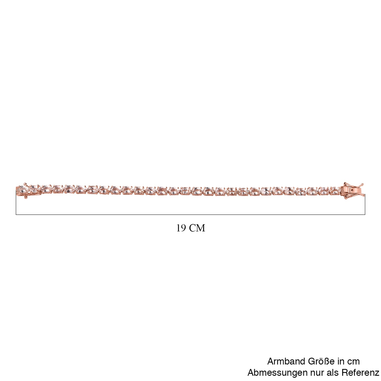 AA Morganit Armband, ca. 18 cm, 925 Silber Roségold Vermeil, ca. 8.06 ct