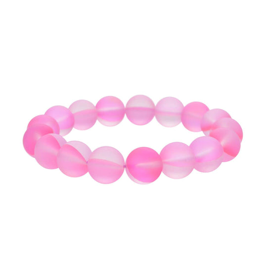 Rosafarbener Glas-Armband, 17 cm