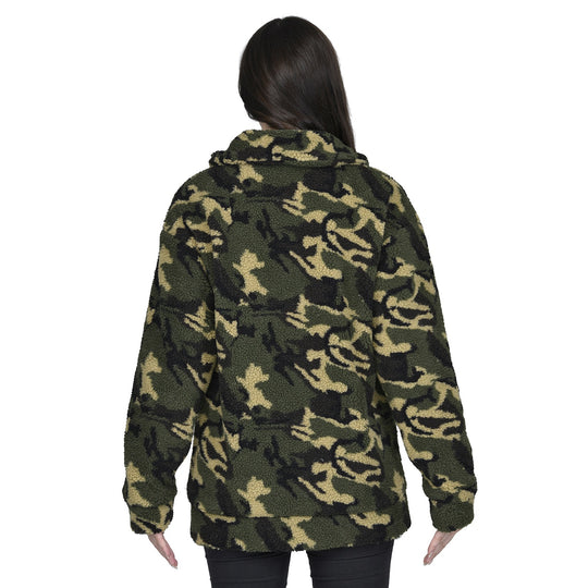 TAMSY - Kunstfell Jacke mit Reißverschluss, Schneeleopard Muster, Größe L 110x76x59 cm, Schwarz und Weiß