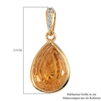Citrin und weißer Zirkon-Anhänger, 925 Silber vergoldet ca. 4.70 ct