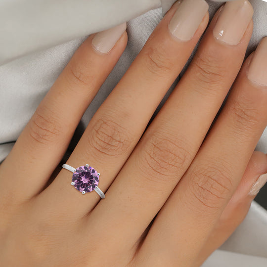 Rosa Zirkonia Ring 925 Silber ca. 6,25 ct