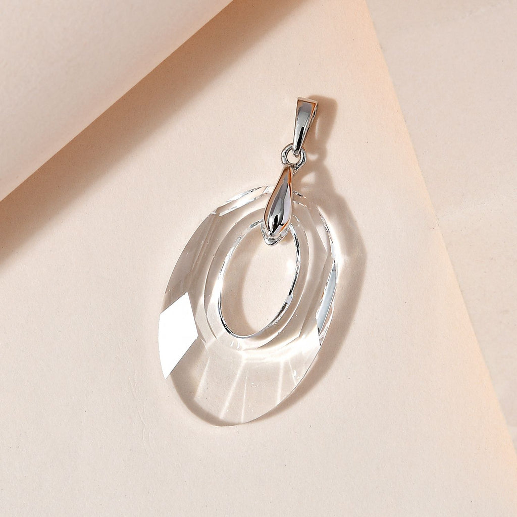 Kristall Anhänger, 925 Silber platiniert