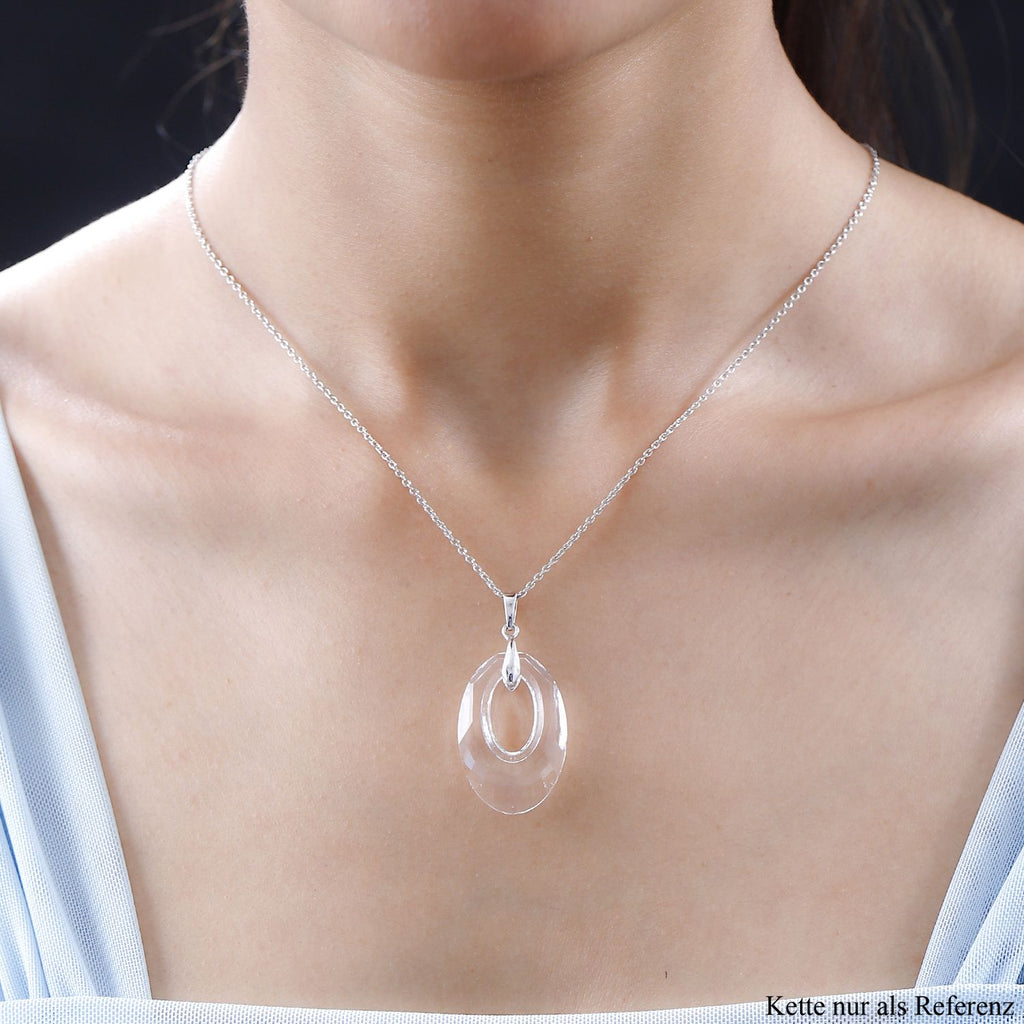 Kristall Anhänger, 925 Silber platiniert