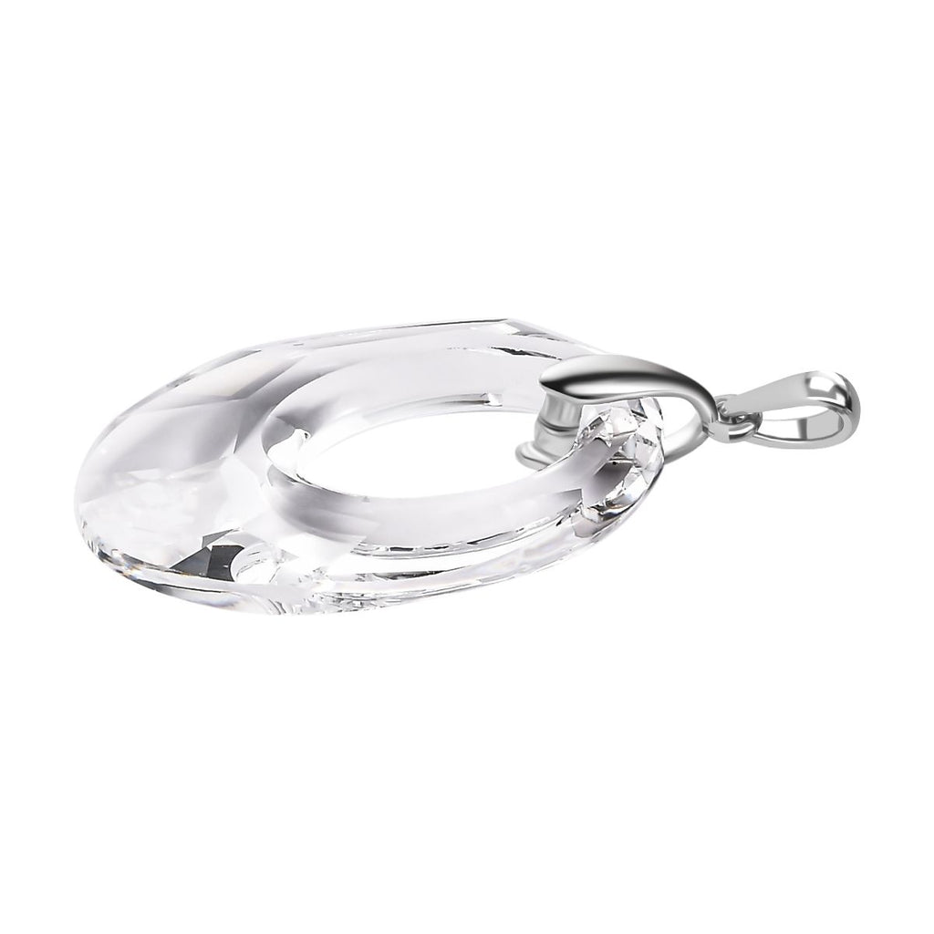Kristall Anhänger, 925 Silber platiniert