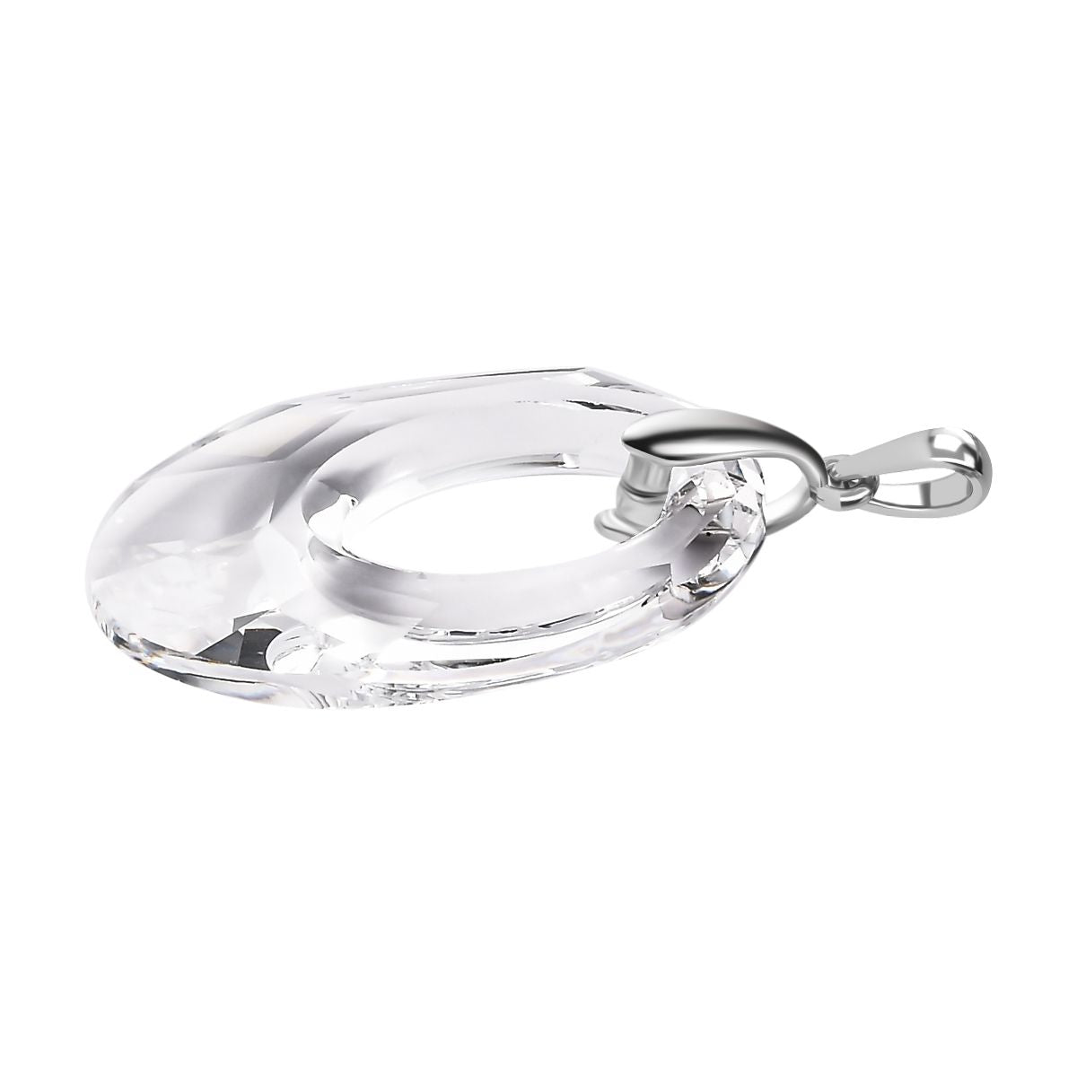 Kristall Anhänger, 925 Silber platiniert