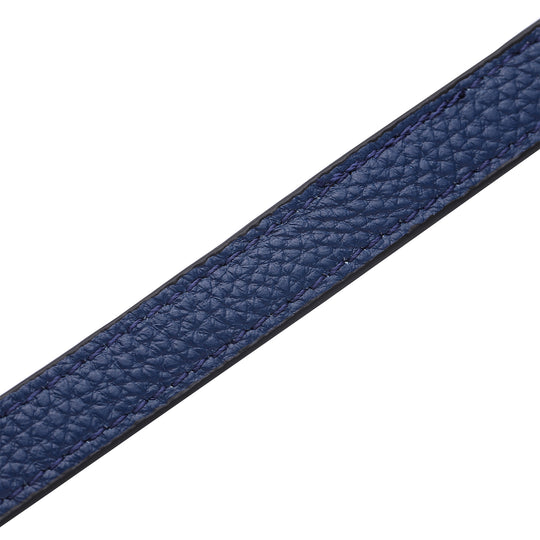 Brillenkette mit 100% Lederband, Leopardenmuster, Dunkelblau und Gold
