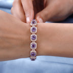 AAA Rose De France Amethyst Armband ca. 20 cm 925 Silber rosévergoldet ca. 18.32 ct