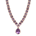 Rose De France Amethyst Halskette, ca. 45 cm, 925 Silber rosévergoldet, ca. 38.26 ct