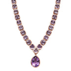 Rose De France Amethyst Halskette, ca. 45 cm, 925 Silber rosévergoldet, ca. 38.26 ct
