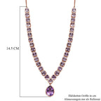 Rose De France Amethyst Halskette, ca. 45 cm, 925 Silber rosévergoldet, ca. 38.26 ct