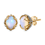 AA Natürlicher, äthiopischer Welo Opal Ohrringe, 925 Silber Gelbgold Vermeil, ca. 2.37 ct