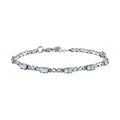 Himmelblauer Topas Armband, ca. 18 cm, Edelstahl ca. 3.85 ct