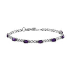 Afrikanischer Amethyst Armband, ca. 18 cm, Edelstahl ca. 3.42 ct
