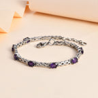 Afrikanischer Amethyst Armband, ca. 18 cm, Edelstahl ca. 3.42 ct