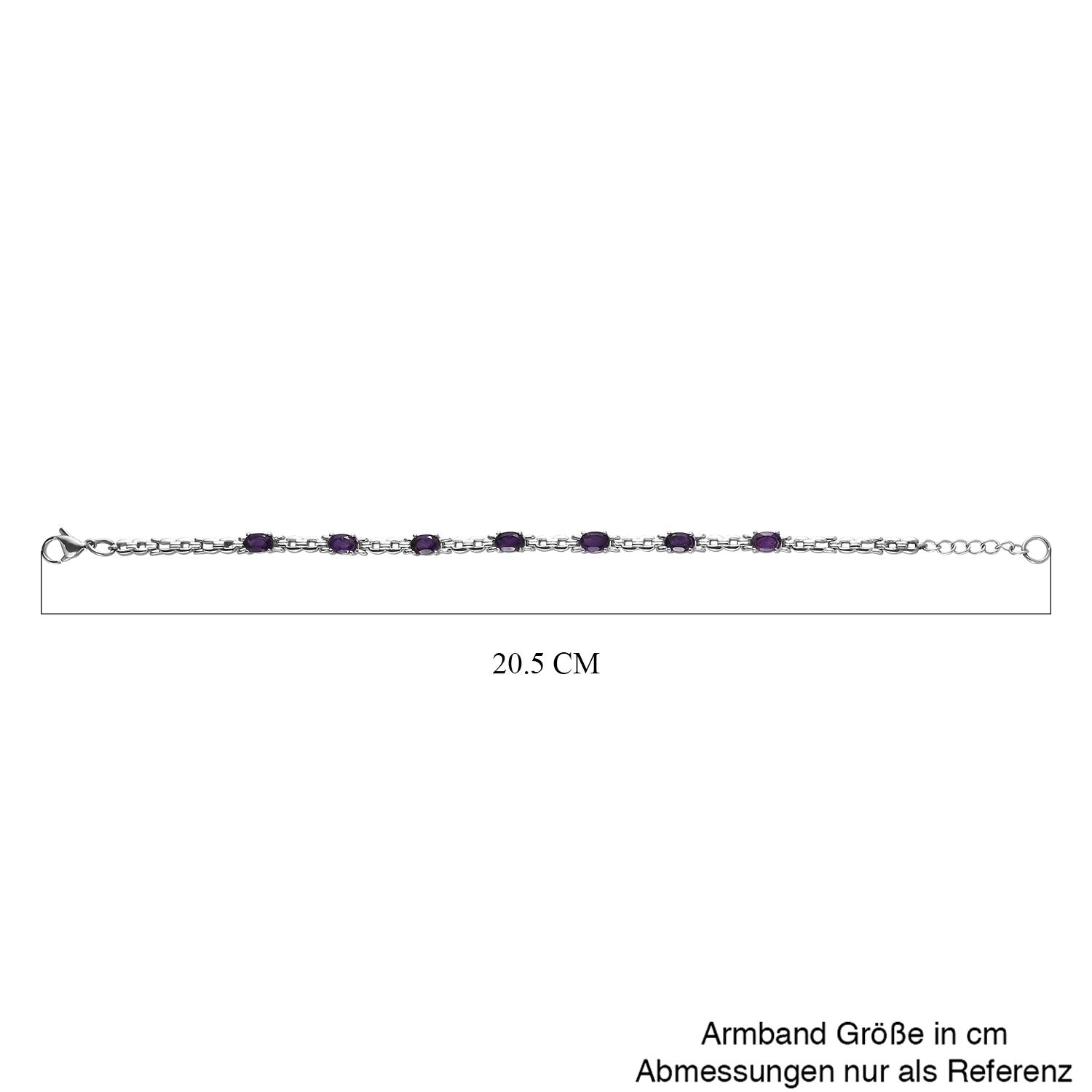 Afrikanischer Amethyst Armband, ca. 18 cm, Edelstahl ca. 3.42 ct