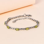 Peridot Armband ca. 18 cm Edelstahl ca. 3,10 ct.