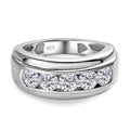 Moissanit Ring, 925 Silber platiniert, (Größe 18.00) ca. 1.16 ct