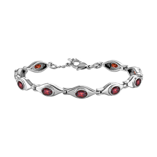 Weißer Topas Armband ca. 18 cm Edelstahl ca. 4.73 ct