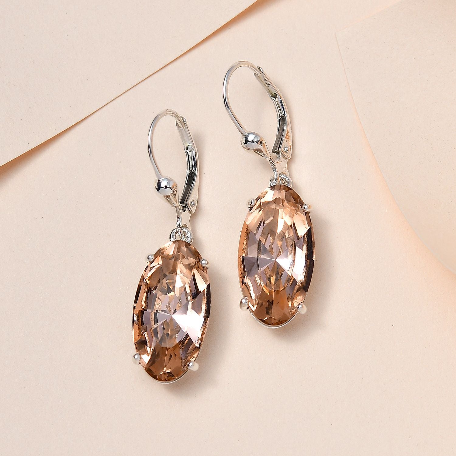 Vintage Rose Kristall Ohrringe,, 925 Silber