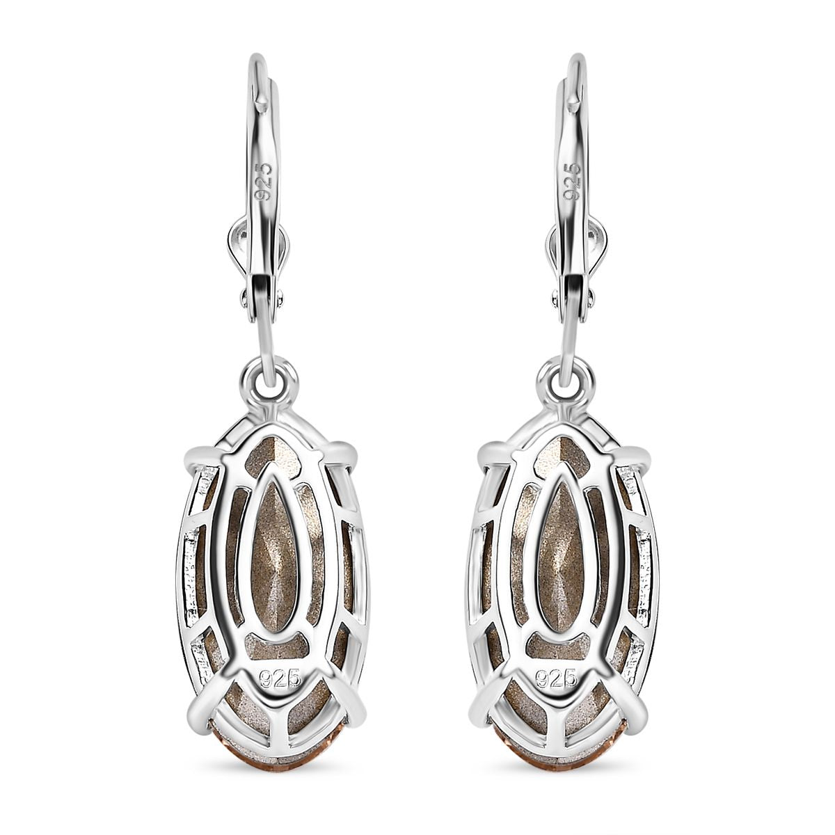 Vintage Rose Kristall Ohrringe,, 925 Silber