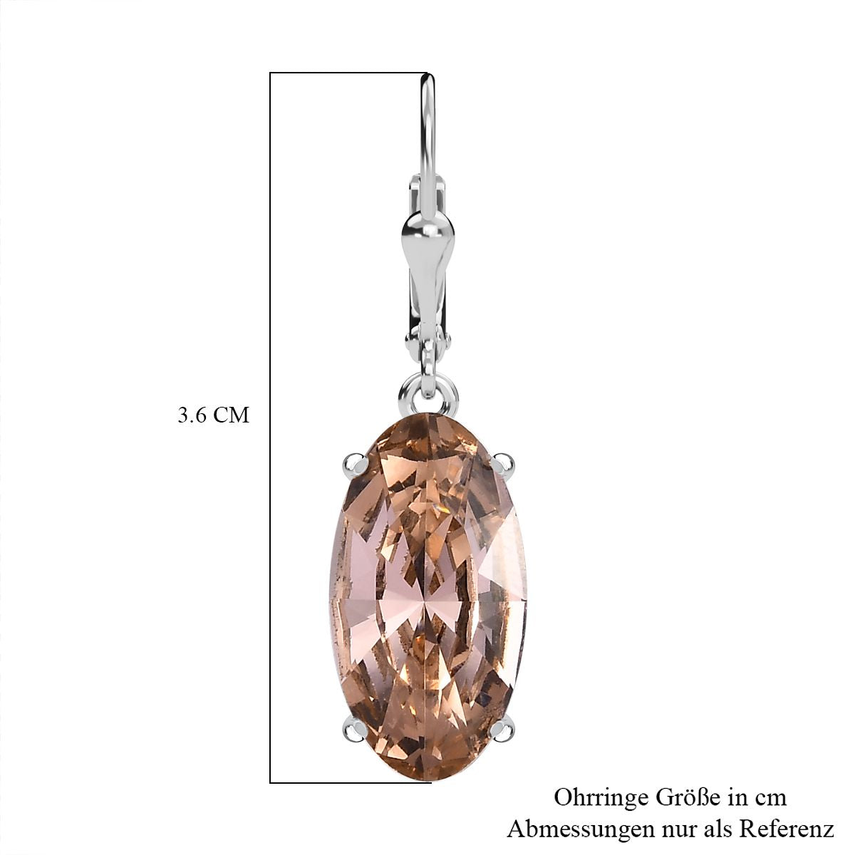 Vintage Rose Kristall Ohrringe,, 925 Silber