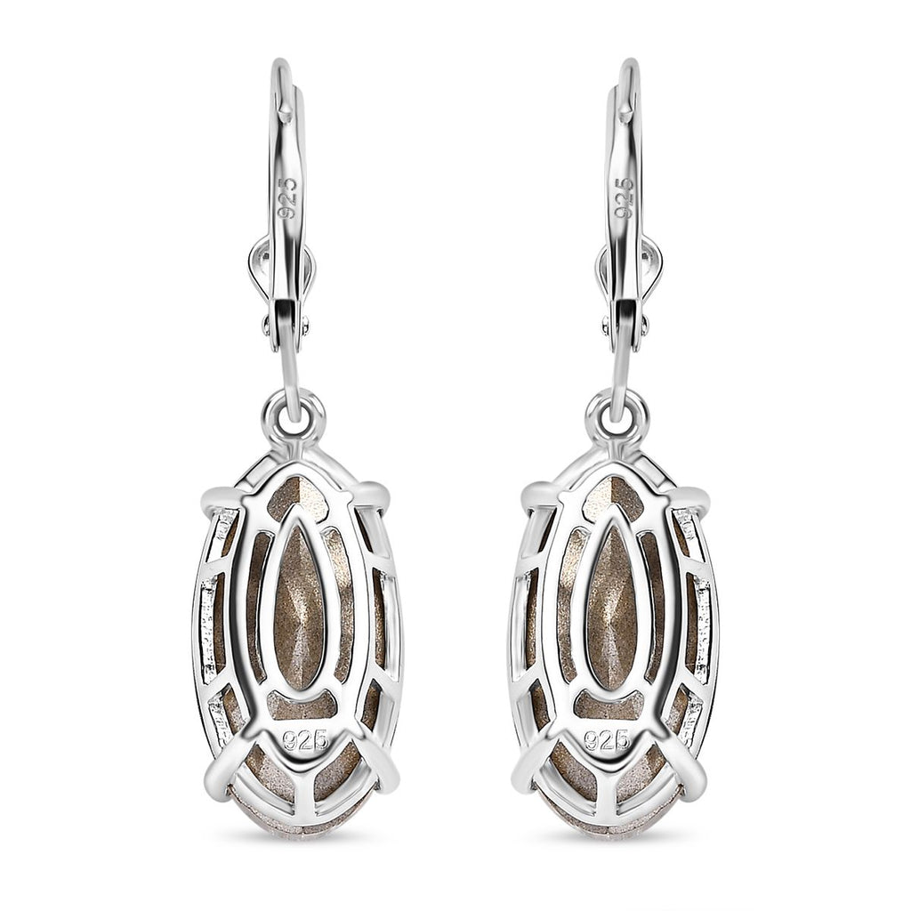 Weißer Kristall Ohrringe, 925 Silber