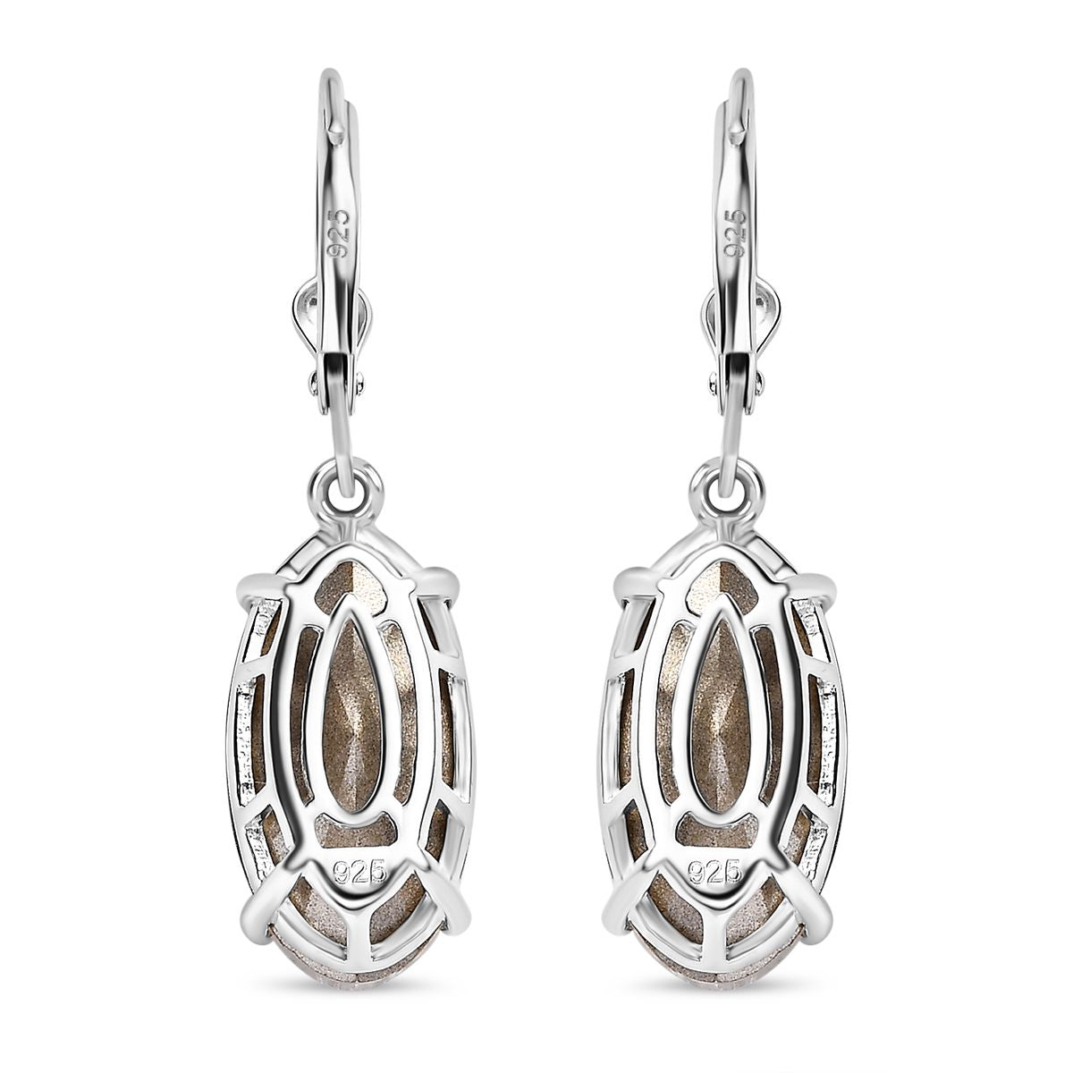 Weißer Kristall Ohrringe, 925 Silber