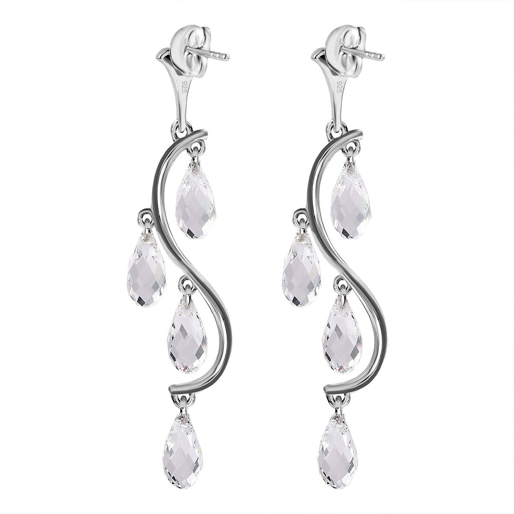 Weißer Kristall Ohrringe 925 Silber