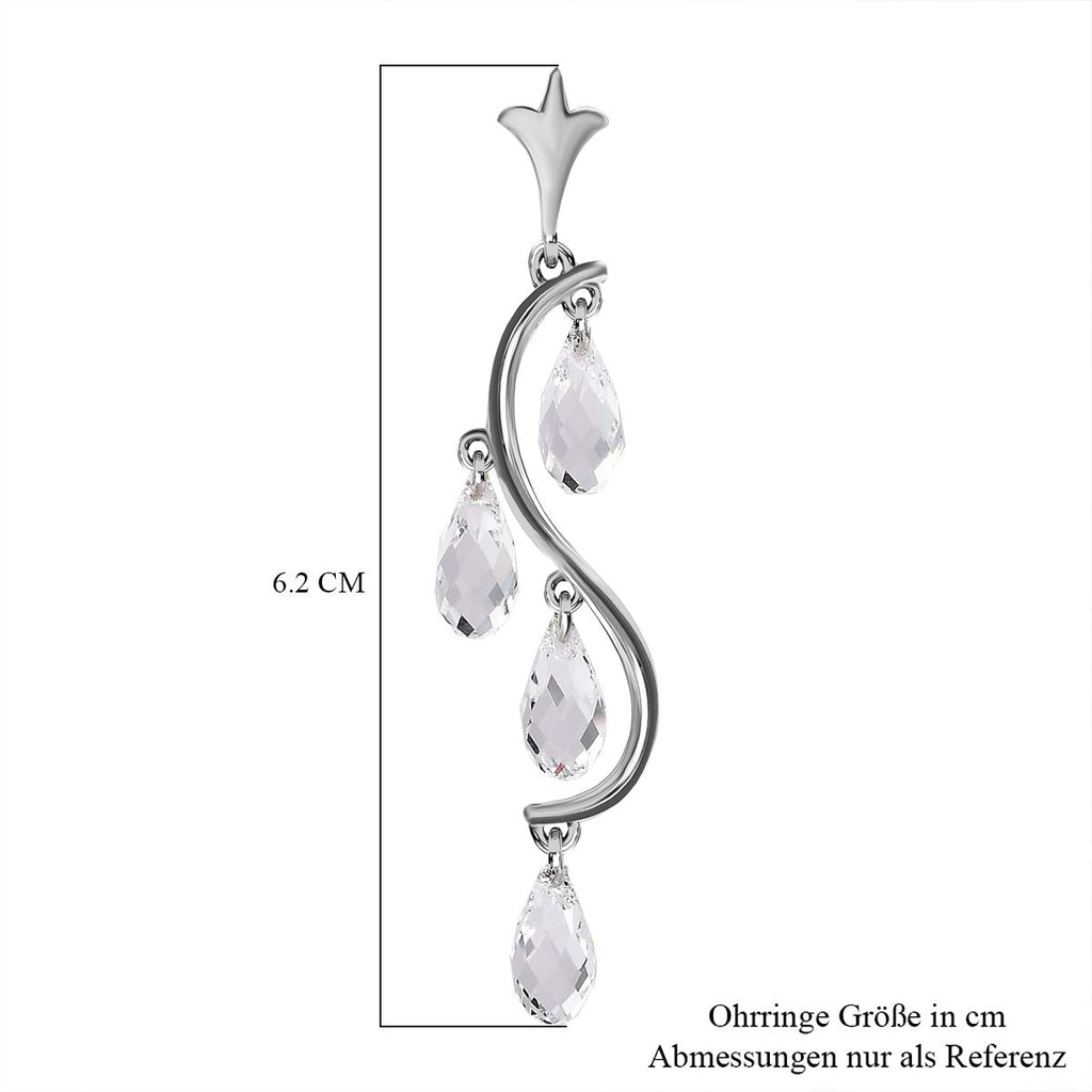 Weißer Kristall Ohrringe 925 Silber
