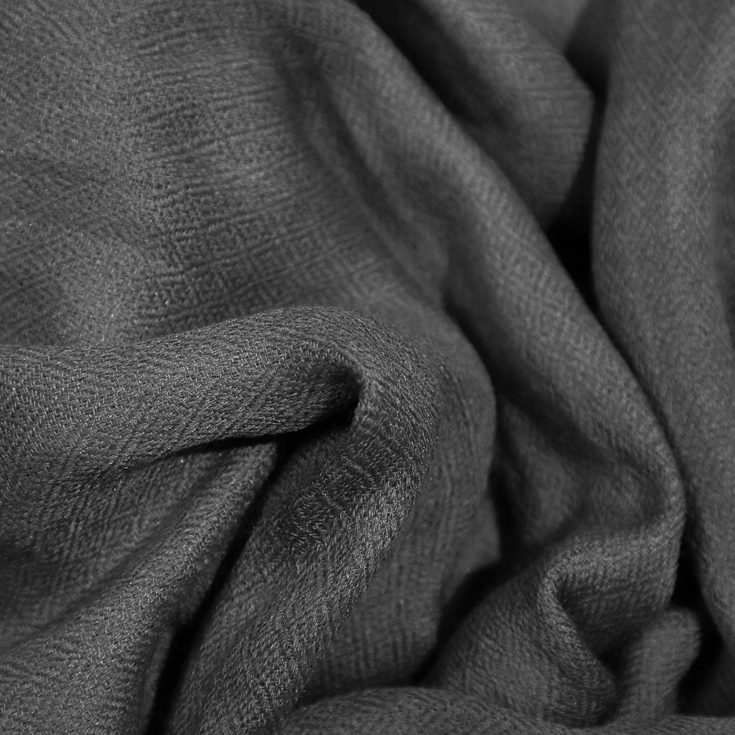 LA MAREY - 100% Kaschmirwolle superweicher Schal, Größe : 190x70 cm, schwarz