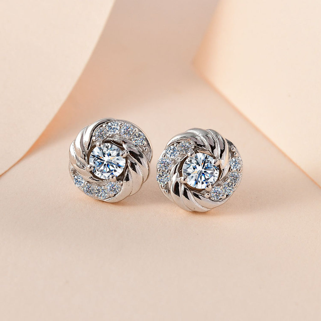 Moissanit Ohrstecker, 925 Silber platiniert ca. 0.63 ct