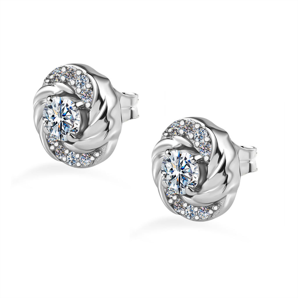 Moissanit Ohrstecker, 925 Silber platiniert ca. 0.63 ct
