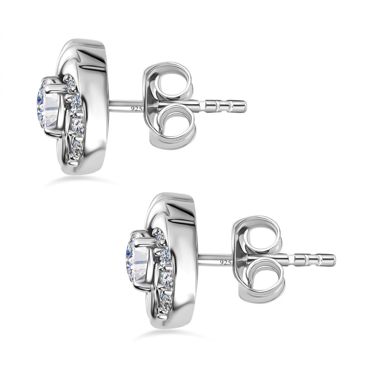 Moissanit Ohrstecker, 925 Silber platiniert ca. 0.63 ct