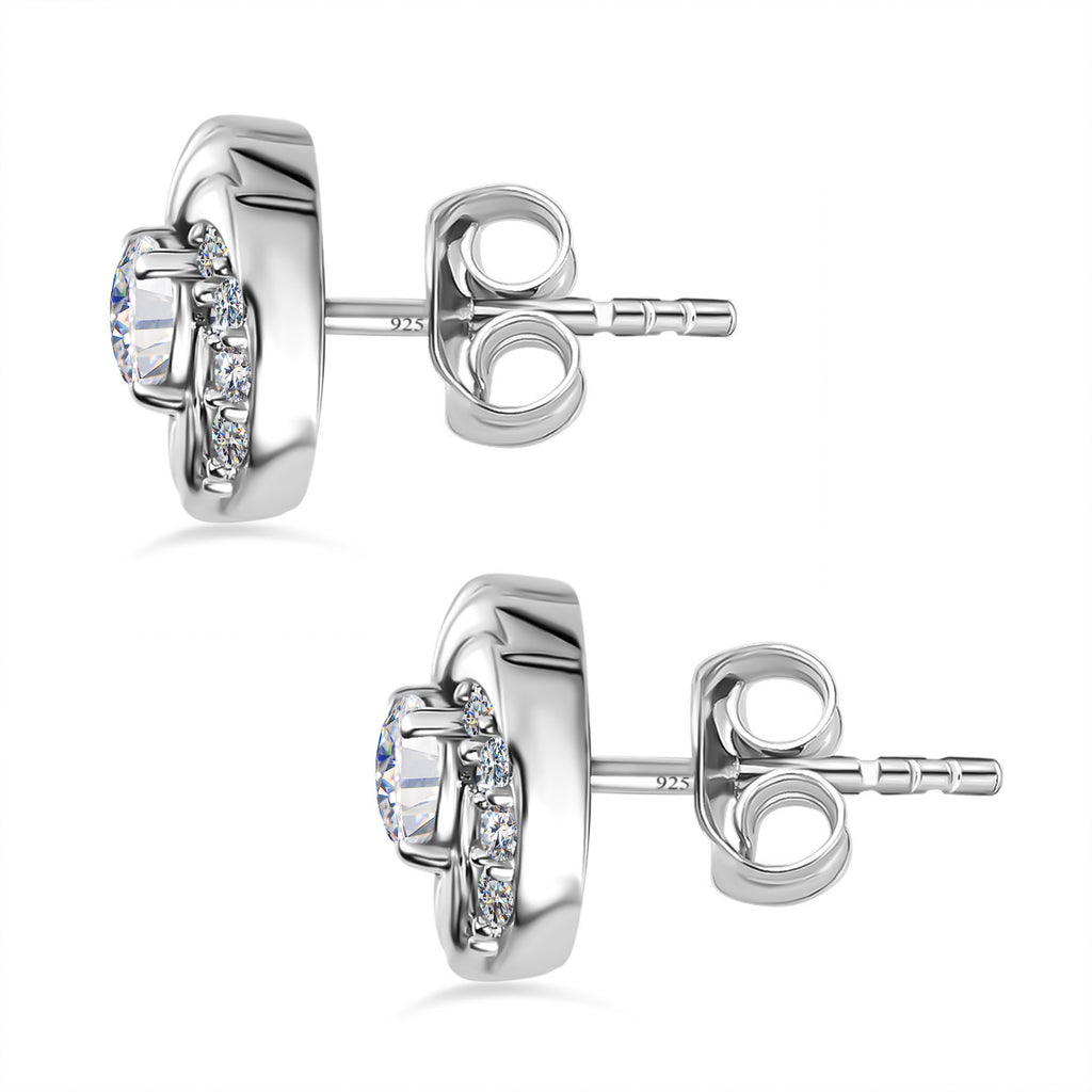 Moissanit Ohrstecker, 925 Silber platiniert ca. 0.63 ct