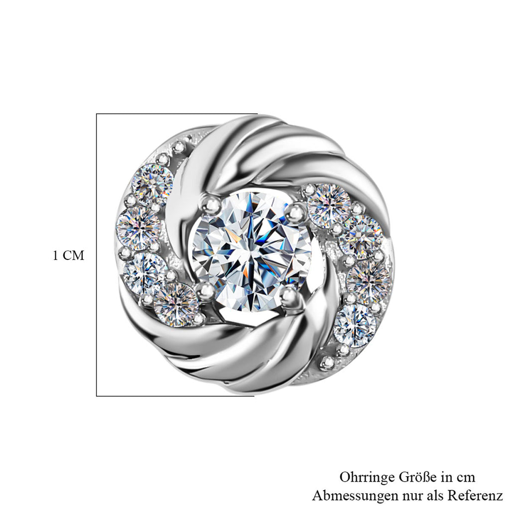 Moissanit Ohrstecker, 925 Silber platiniert ca. 0.63 ct