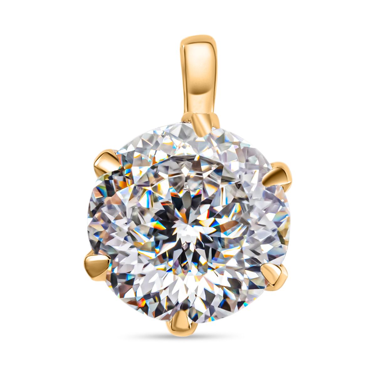 120 Facetten Moissanit Anhänger, 585 Gold, ca. 2.17 ct