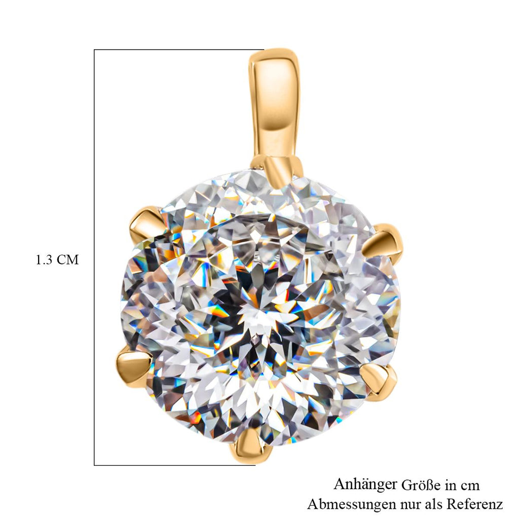 120 Facetten Moissanit Anhänger, 585 Gold, ca. 2.17 ct