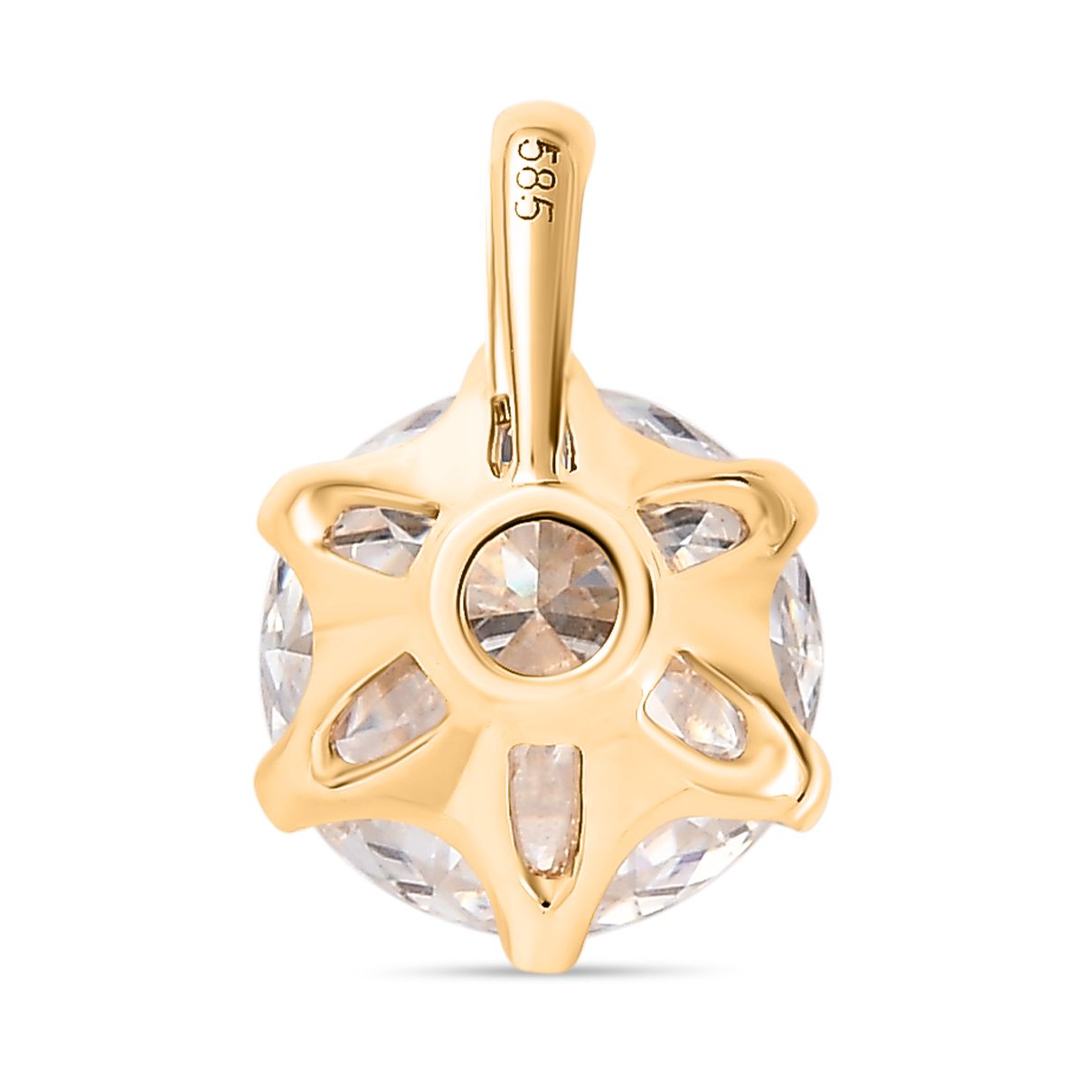 120 Facetten Moissanit Anhänger, 585 Gold, ca. 2.17 ct